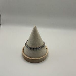 Swarovski Crystal Station Bracelet Silver Tone 7” NWT